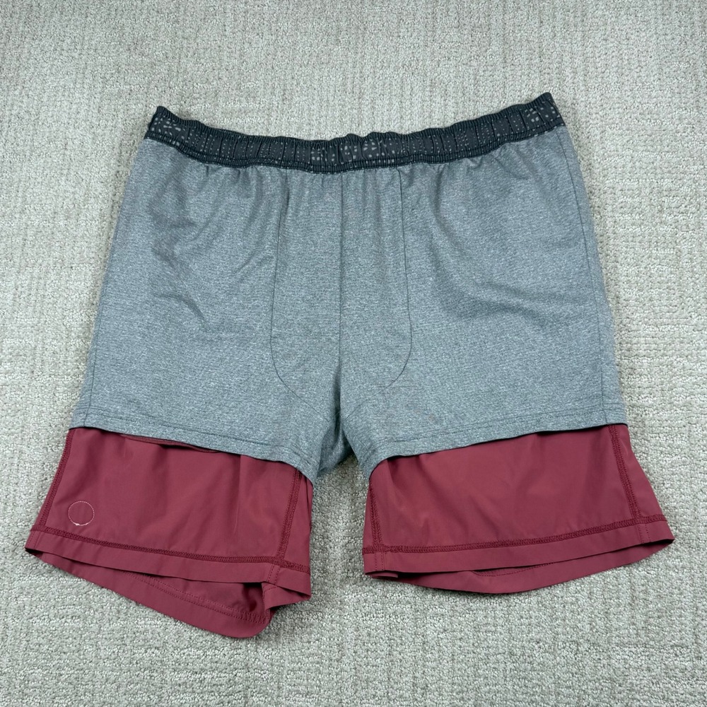 Vuori Mens 2XL Kore Lined 7" Red Athletic Training Gym Performance Shorts - Picture 6 of 8